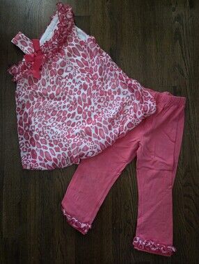 Rare Editions Girls 5 Pink Leopard Outfit